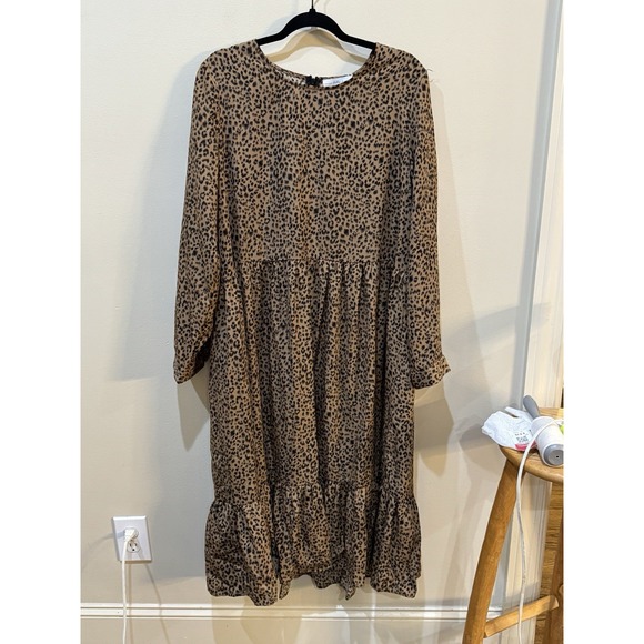 Never Fully Dressed Tan and Black Polka Dot Midi Dress - Picture 2 of 13